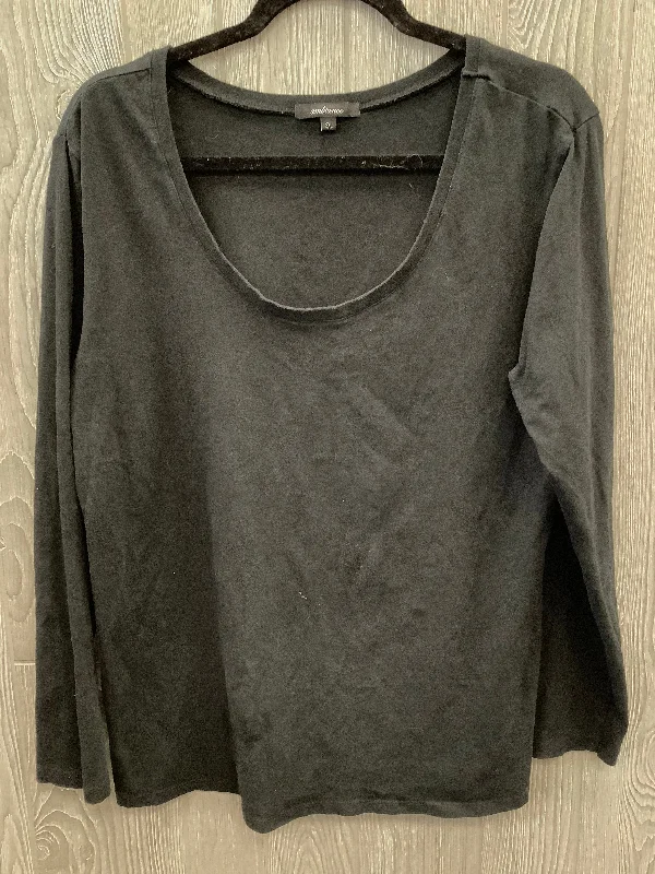 Light And Breathable Top 3/4 Sleeve By Ambiance Apparel In Black, Size: 3x