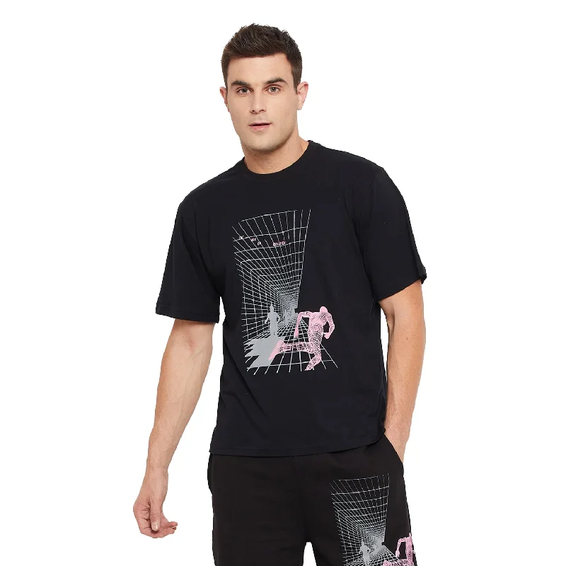 Easy Chic Black Oversized Isolation Print Tee