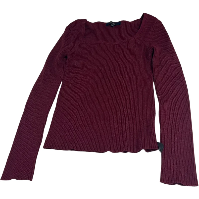 Retro Fashion Top Long Sleeve By Rachel Roy In Red, Size: M