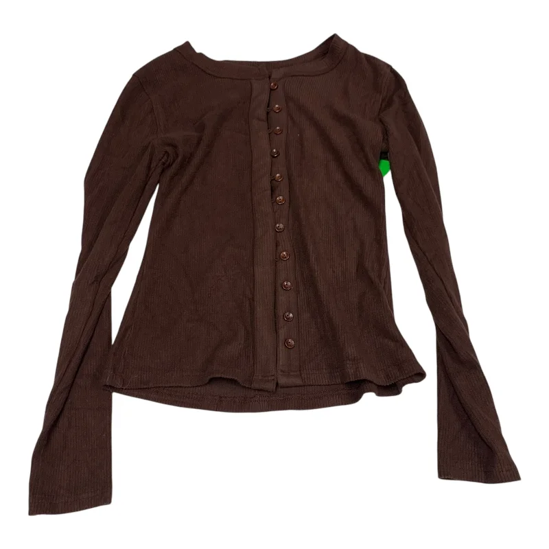 Versatile Items Top Long Sleeve By Clothes Mentor In Brown, Size: S