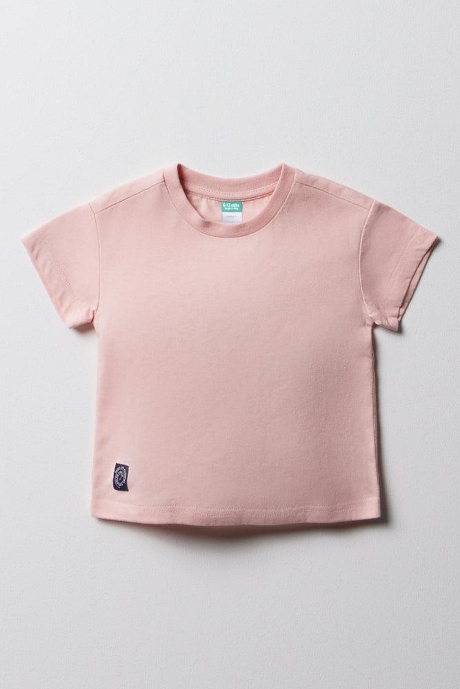 Simple And Comfortable Short Sleeve T-Shirt Pink
