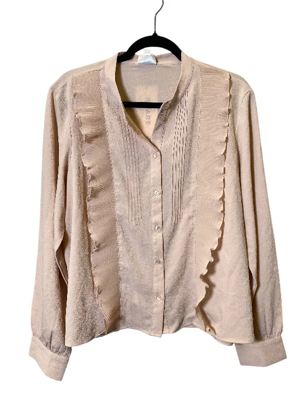 Cool Summer Top Long Sleeve By Vero Moda In Pink, Size: Xl