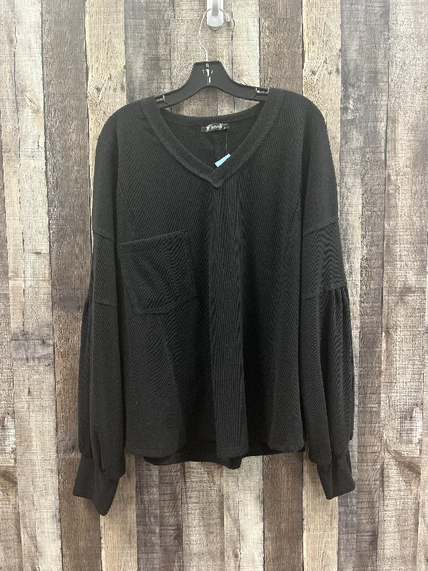 Cozy Fashions Top Long Sleeve By Cme In Black, Size: Xl