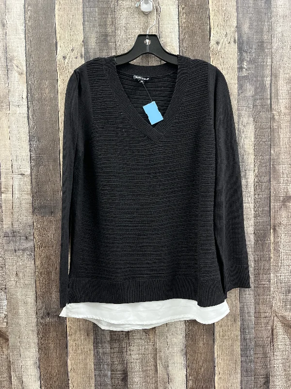 Elegant Wear Top Long Sleeve By Hilary Radley In Black, Size: M