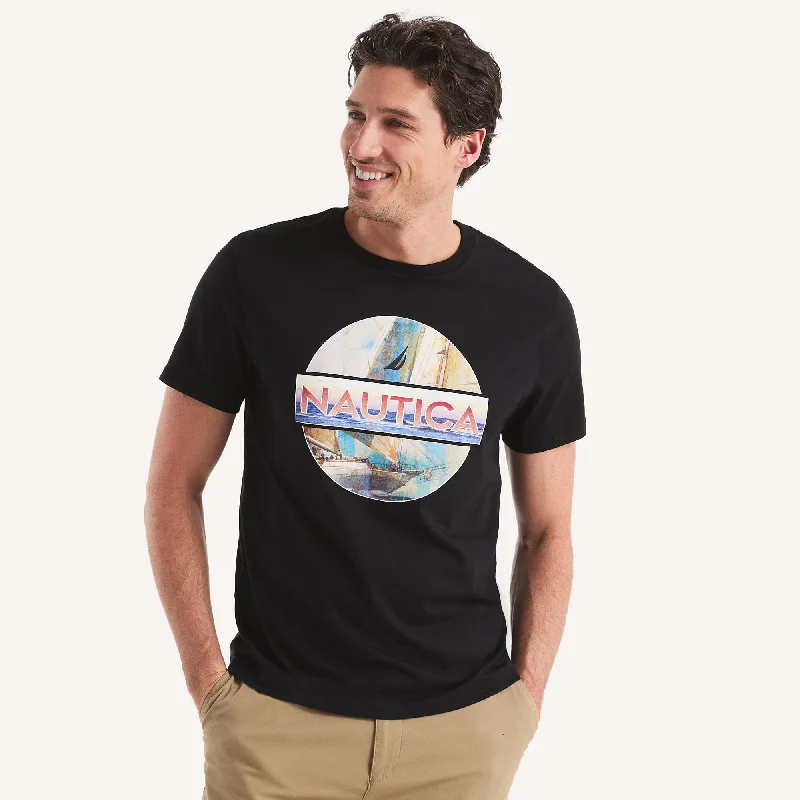Sports And Leisure Nautica Mens Ocean Sailboat Graphic T-Shirt