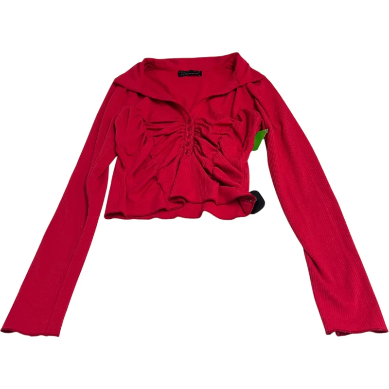 Comfortable And Versatile Top Long Sleeve By Urban Outfitters In Red, Size: L
