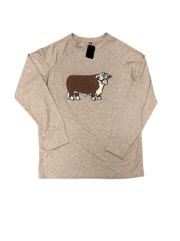 Moisture wicking Top Long Sleeve By Cmc In Brown, Size: S