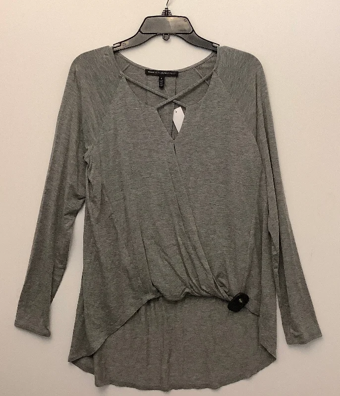 French Style Top Long Sleeve By White House Black Market In Grey, Size: S