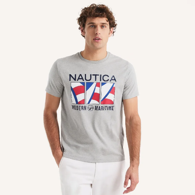 Elegant Style Nautica Mens Modern Maritime Graphic T-Shirt