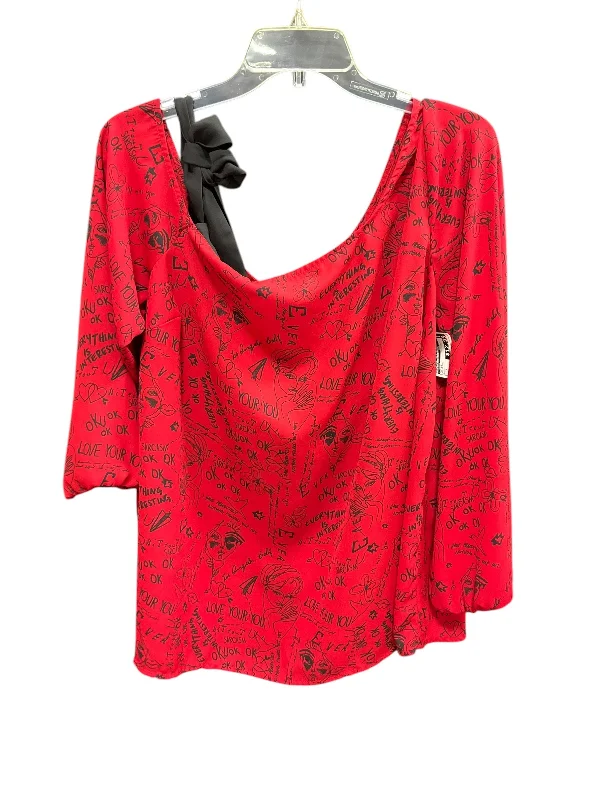 Comfy Layers Top Long Sleeve By Torrid In Red Black, Size: L