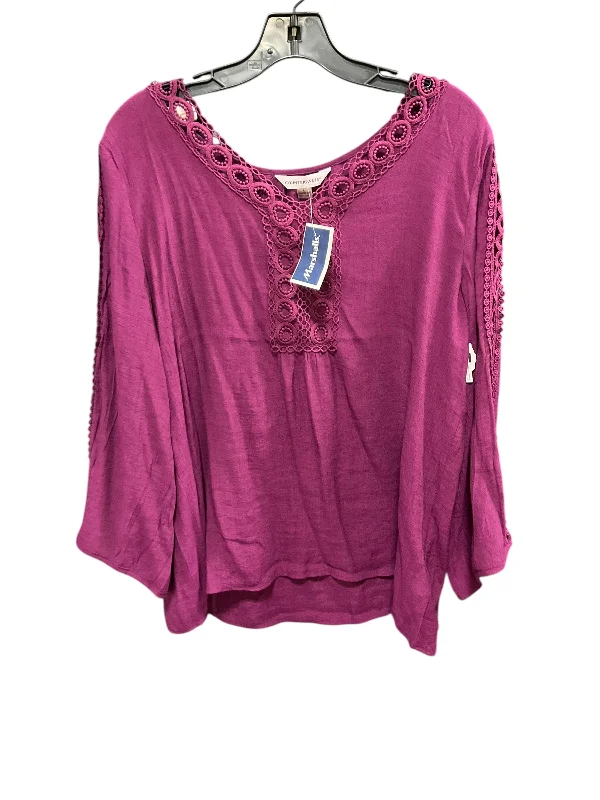 Chic Outfits Top Long Sleeve By Counterparts In Purple, Size: L