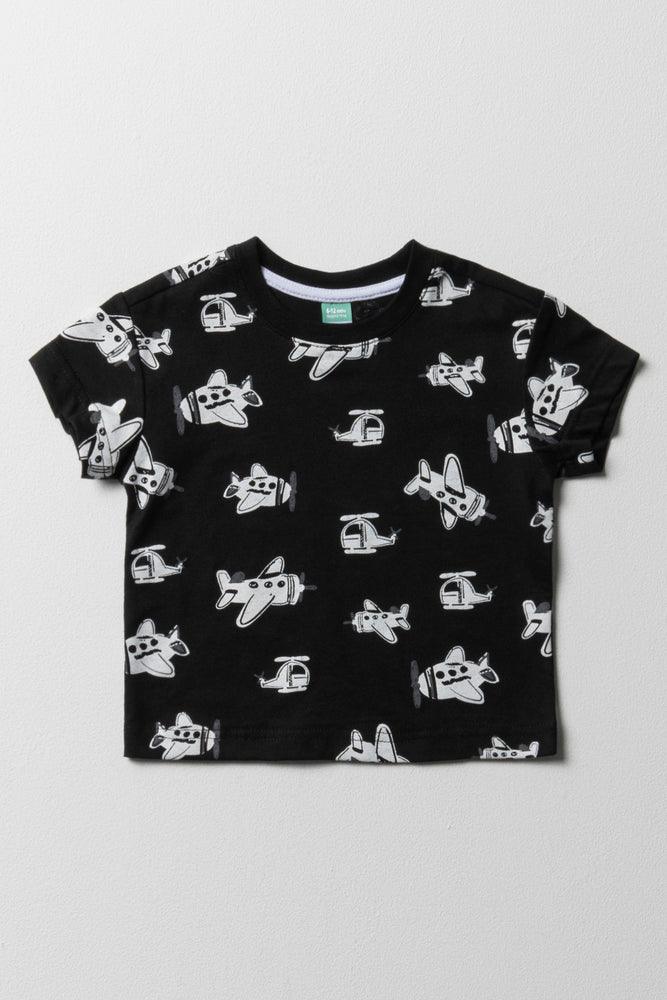 Simple Style Short Sleeve T-Shirt Black