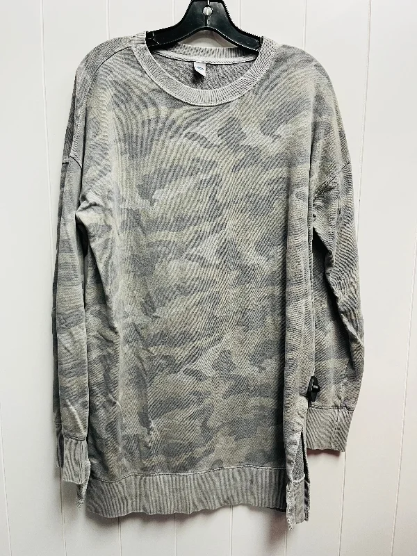 Chic Comfort Wear Top Long Sleeve By Old Navy In Grey, Size: S