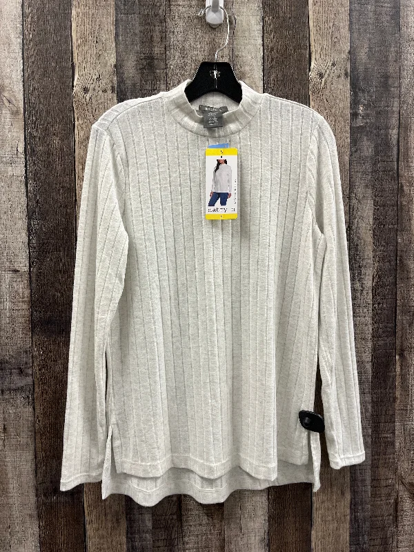 Stylish Ease Top Long Sleeve By Matty M In Grey, Size: S