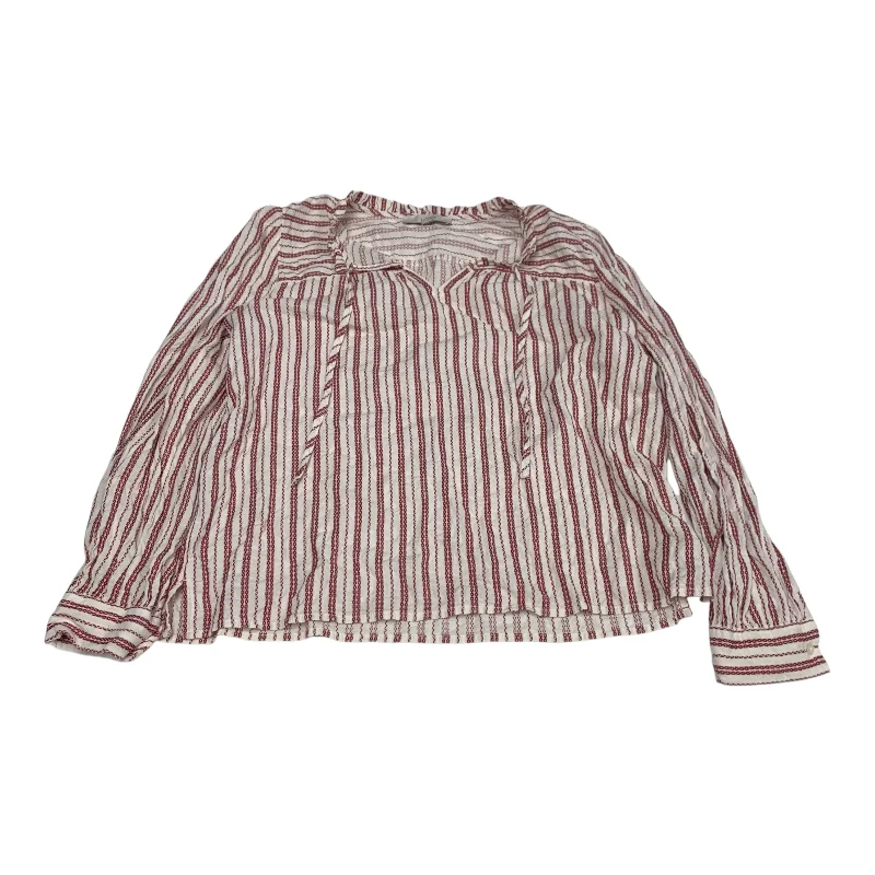 Warm Atmosphere Top Long Sleeve By Loft In Striped Pattern, Size: L