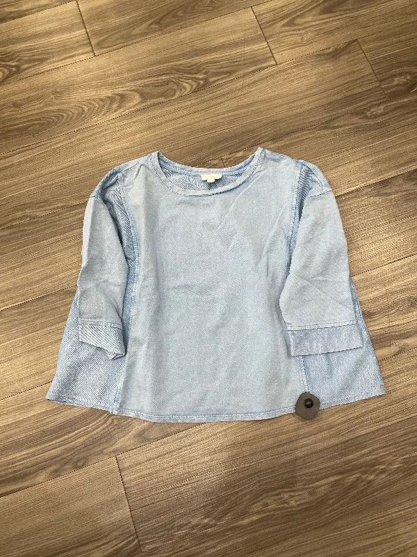 Cozy Essentials Wear Top 3/4 Sleeve By J. Jill In Blue, Size: Xl