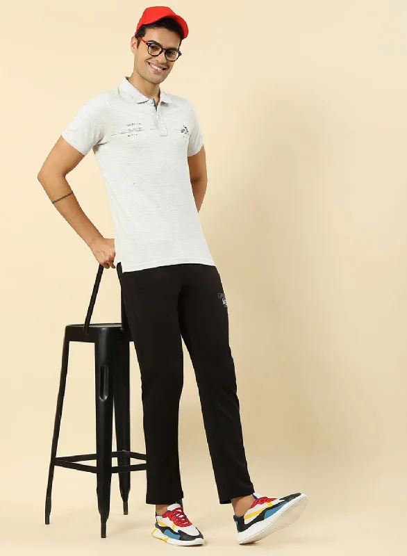 Elegant And Simple Men Grey Printed T-Shirt