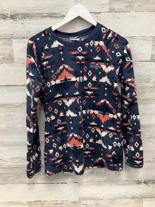 Unique Design Top Long Sleeve By Columbia In Blue & Orange, Size: S