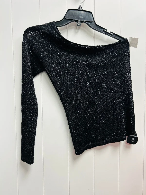 Mid-length Style Top Long Sleeve By Club Monaco In Black, Size: S
