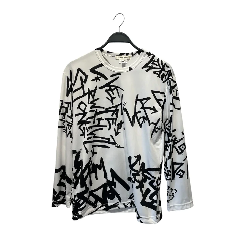 Everyday Comfort COMME des GARCONS/LS T-Shirt/S/Polyester/WHT/All Over Print/