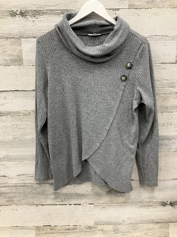 Wandering freely Top Long Sleeve By Cmc In Grey, Size: S