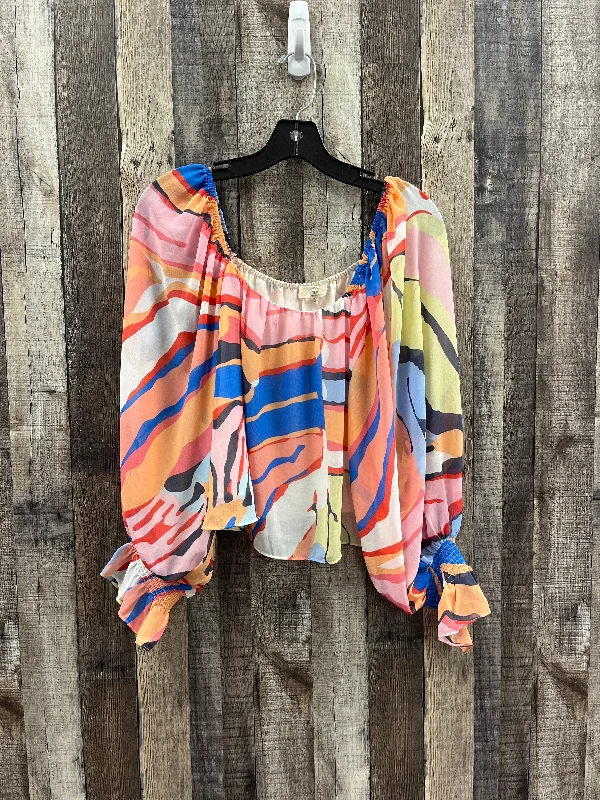 Exquisite Craftsmanship Top Long Sleeve By Entro In Multi-colored, Size: M