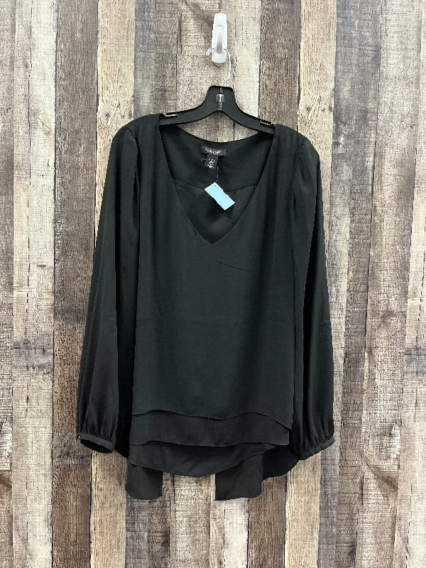 Elegant Dressing Top Long Sleeve By White House Black Market In Black, Size: L
