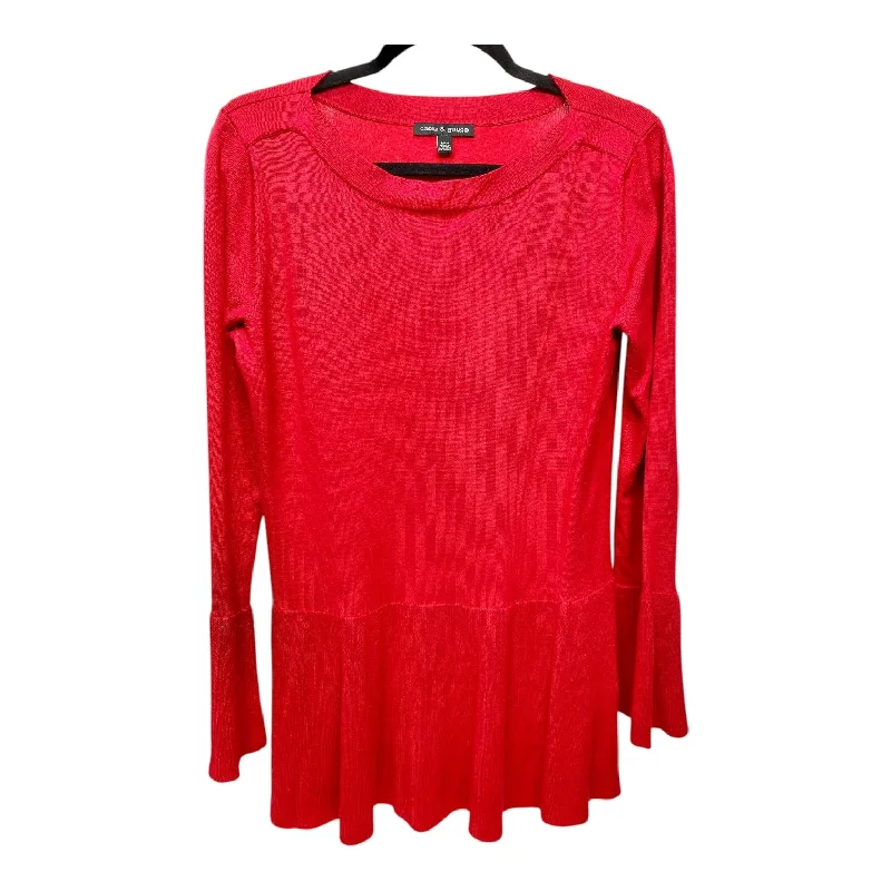 Comfortable Tops Top Long Sleeve By Cable And Gauge In Red, Size: M