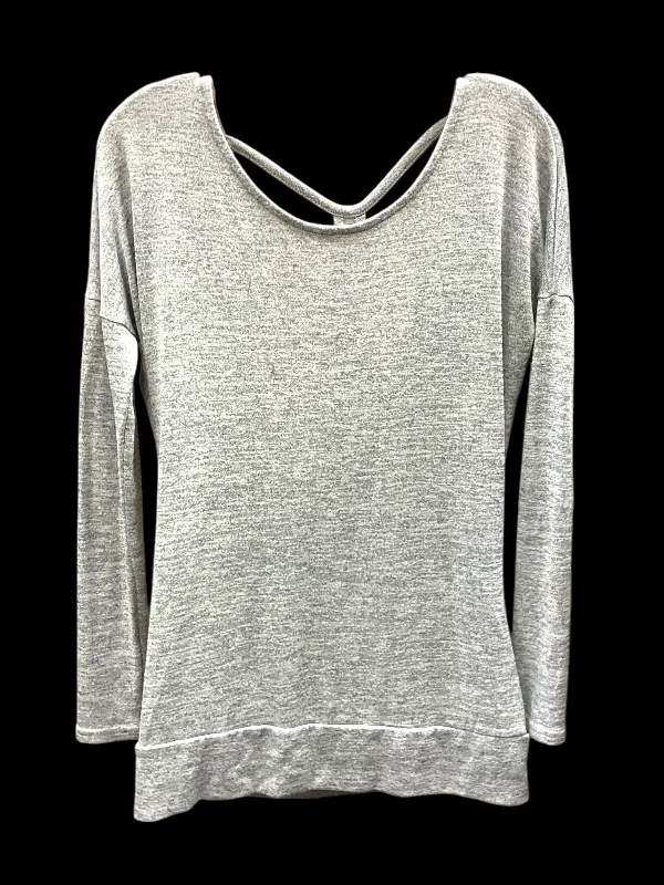 Celebrity Style Top Long Sleeve By Athleta In Grey, Size: S