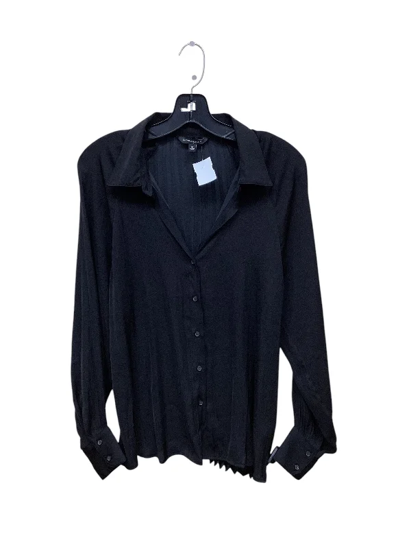 Single-shoulder Neck Design Top Long Sleeve By Banana Republic In Black, Size: M
