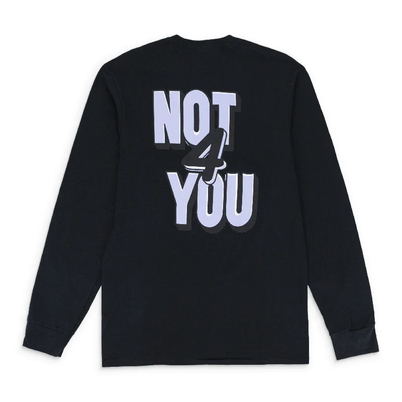 Soft Trends NOT FOR YOU LONG SLEEVE BLACK T-SHIRT