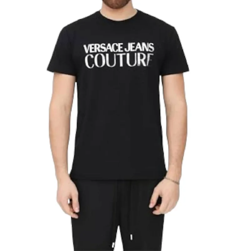Classic Items Men's Silver Logo Shirt In Black