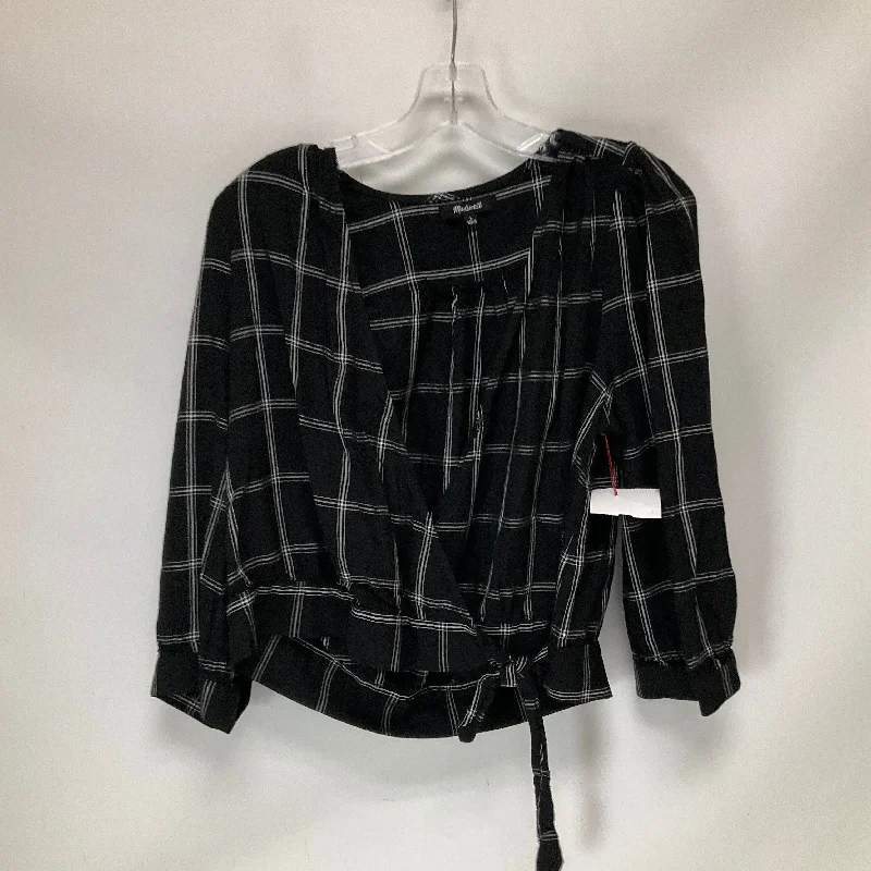 Relaxed And Casual Top Long Sleeve By Madewell In Black, Size: L