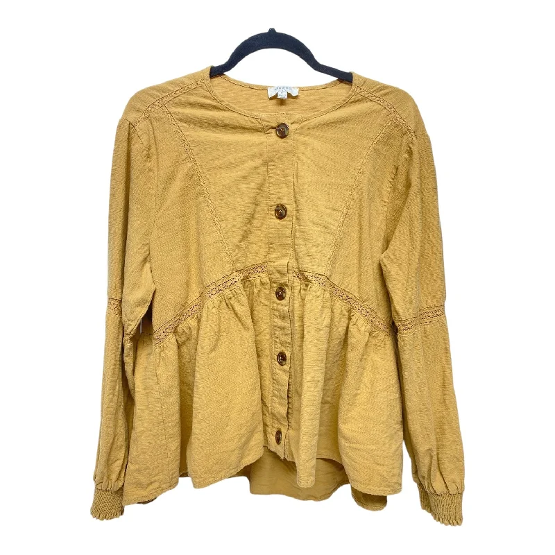 All-Day Style Top Long Sleeve By Umgee In Yellow, Size: M