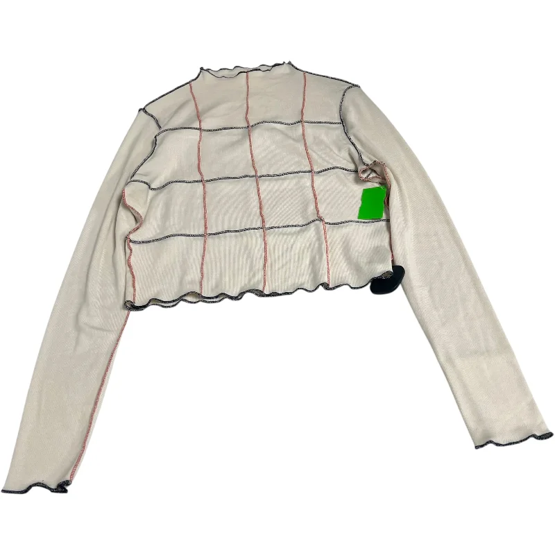 Elegant And Casual Top Long Sleeve By Vestique In Cream, Size: L