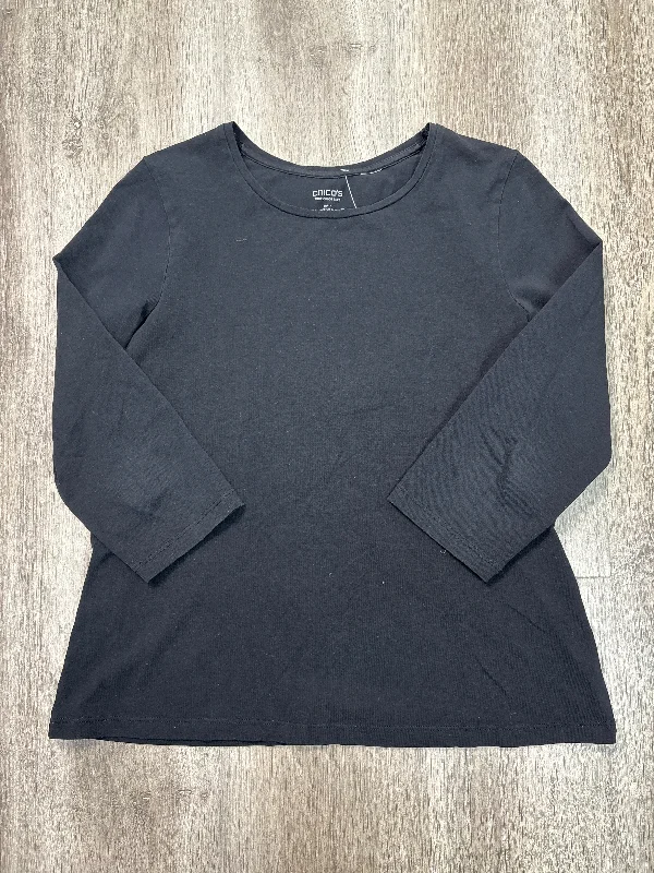 Elegant And Elegant Top 3/4 Sleeve Basic By Chicos In Black, Size: M