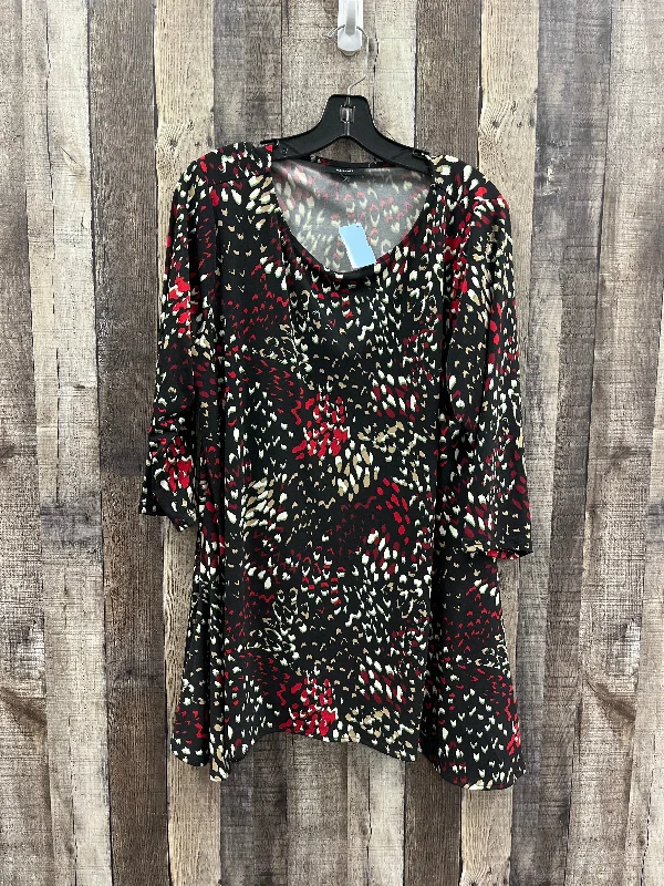 Soft Fashion Tunic 3/4 Sleeve By Alfani In Multi-colored, Size: 1x