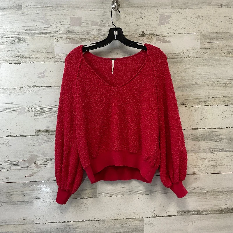 Elegant Style Top Long Sleeve By Free People In Red, Size: Xs