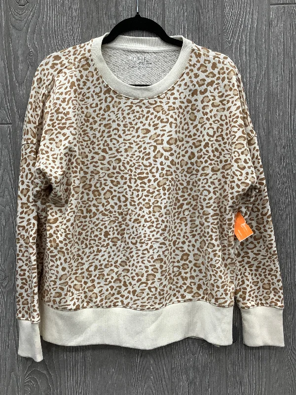 All-Day Outfits Top Long Sleeve By Time And Tru In Animal Print, Size: L