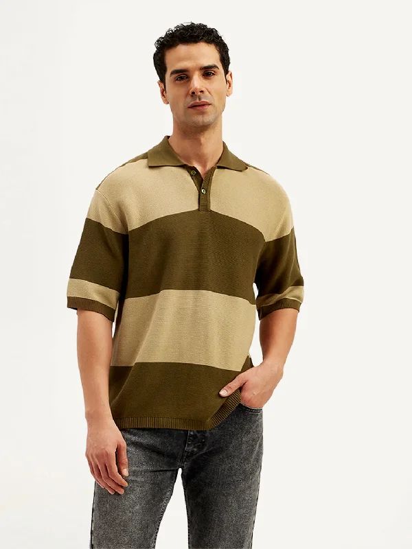 Low-key Luxury Men's Colorblock Loose Fit Polo T-Shirt