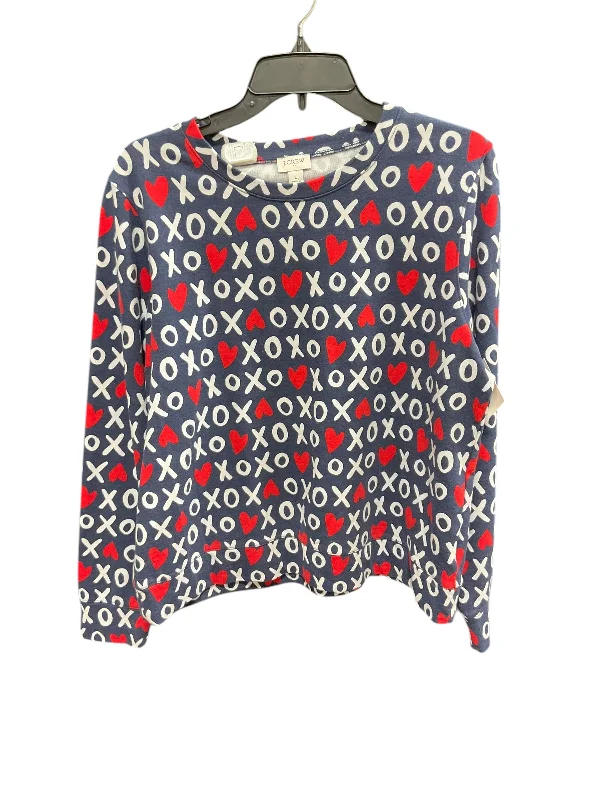 Soft Casuals Top Long Sleeve Basic By J. Crew In Blue Red & White, Size: L