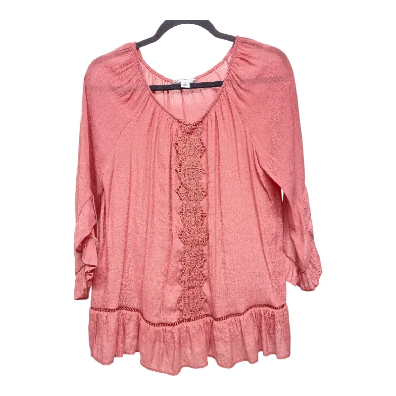 Easy Comfort Style Top Long Sleeve By Counterparts In Mauve, Size: M
