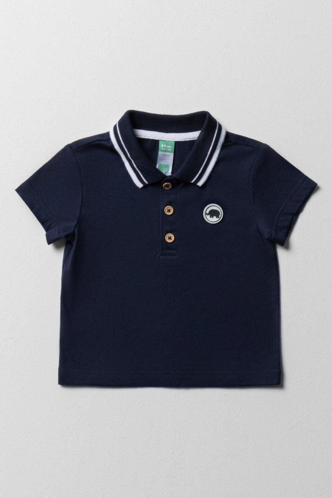 Lazy Style Short Sleeve Golfer Navy