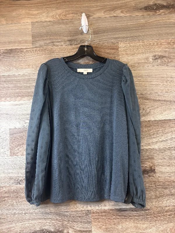 Modern City Top Long Sleeve By Loft In Blue, Size: M