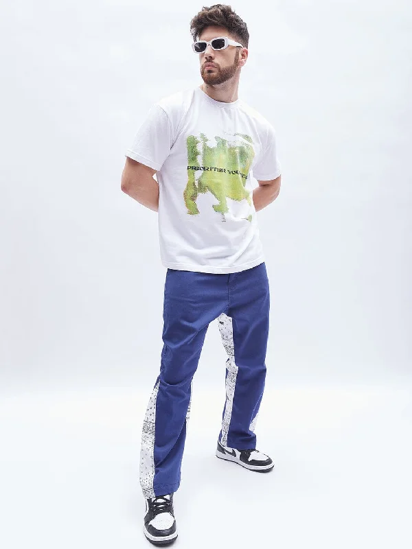 Chic Relaxation Prioritize White Graphic Oversized Tshirt