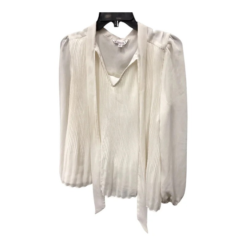Layered Style Top Long Sleeve By Nanette By Nanette Lepore In Cream, Size: M
