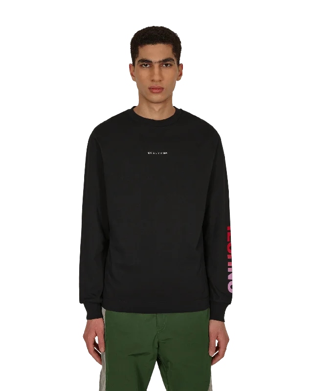 Comfortable And Simple Techno Longsleeve T-Shirt Black