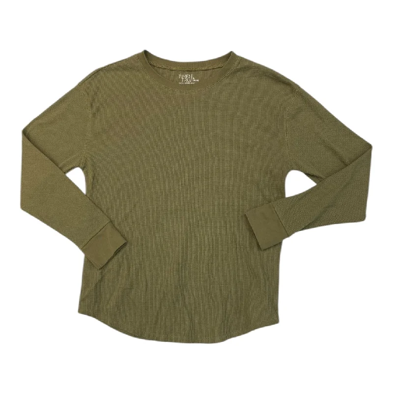 Soft Relaxation Wear Top Long Sleeve By Time And Tru In Green, Size: L
