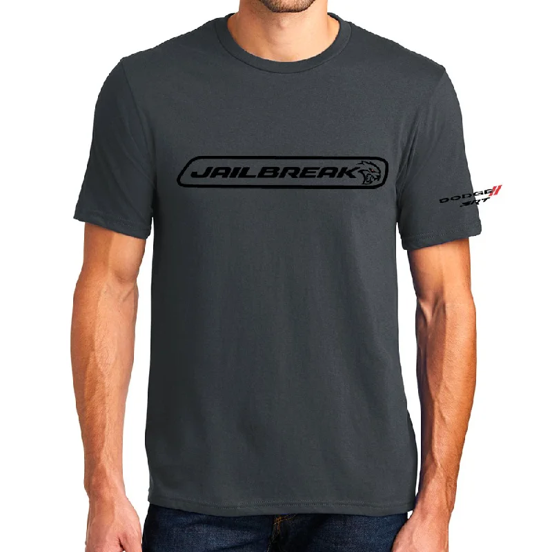 Casual Comfort Mens Dodge SRT Hellcat JAILBREAK T-shirt - Charcoal