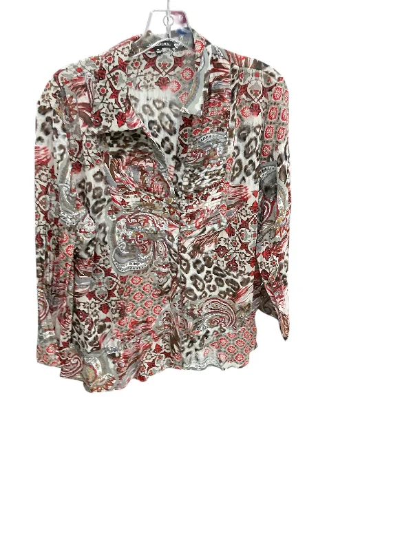 Age-reducing Style Top Long Sleeve By Notations In Paisley, Size: Xl